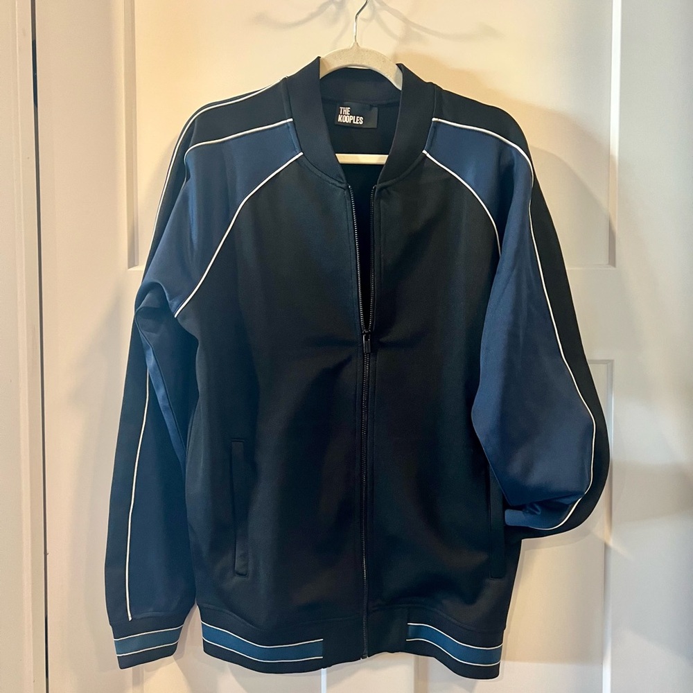 The Kooples Black and Navy Bomber Jacket